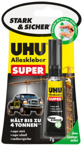 UHU colle universelle Super Strong & Safe, 7 g, sur carte