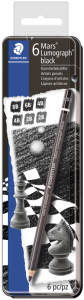 STAEDTLER Crayon Mars Lumograph black, de étui métallique de