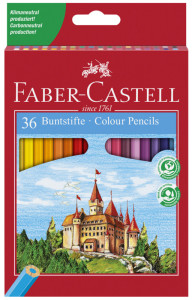 FABER-CASTELL crayons de couleur Hexagonal ECO, Etui de 48,