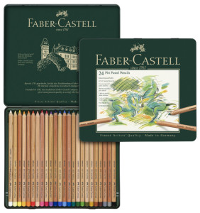 FABER-CASTELL Crayons de couleur PITT PASTELL, étui de 12 en