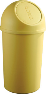 helit Poubelle avec clapet Push, 45 litres, jaune