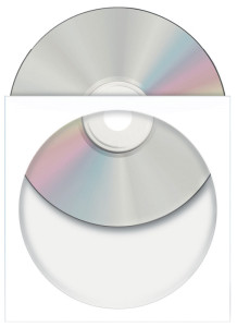 HERMA pochettes papier pour CD/DVD, avec fenêtre, blanches