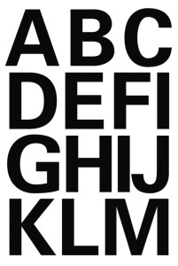 HERMA stickers alphabétique A-N, film noir, 33 mm,