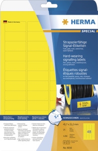 HERMA Etiquettes signalétiques SPECIAL, 45,7 x 21,2 mm,jaune