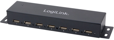 LogiLink Hub USB 2.0 pour un montage mural, 7 ports, boîtier
