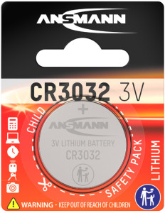 ANSMANN Pile bouton en lithium CR1632, 3 Volt, blister d'1
