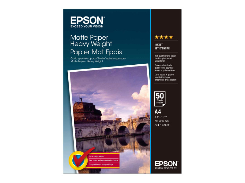 Epson : PAPIER MAT EPAIS A4 167G/m² 50 feuilles