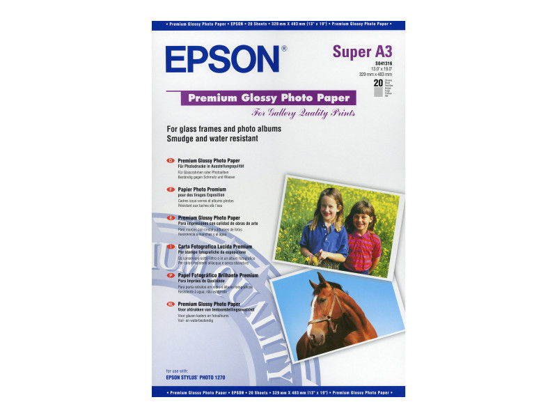 Epson : PAPIER Photo PREMIUM A3+ 255G/M² 20F
