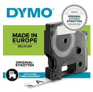 DYMO D1 vinyle ruban d'etiquette HP, noir/blanc, 12 mm x 3 m