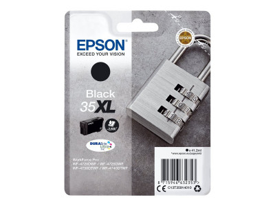 Epson : SINGLEpack BLACK 35XL DURABRITE PADLOCK RF+AM