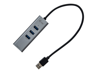 I-Tec : USB 3.0 METAL HUB + GLAN METAL 3-PORT HUB avec GLAN ADAP.