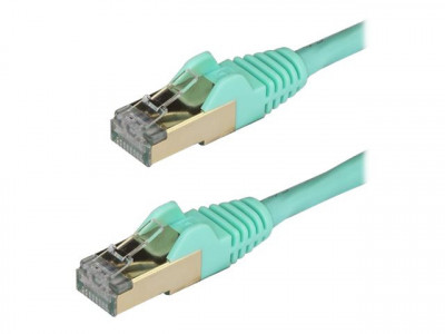 Startech : 0.5M CAT6A PATCH cable - AQUA CAT 6A NETWORK cable - STP