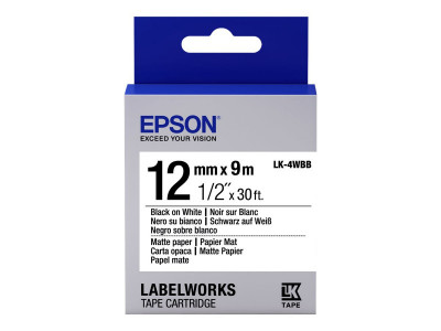 Epson : TAPE - LK4WBB MATTE PAP BLK/ WHT 12/9