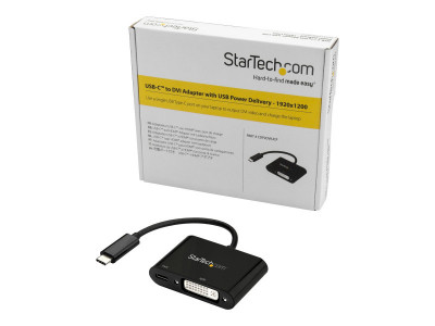 Startech : USB C TO DVI ADAPTER avec POWER DELIVERY - WHITE - USB-C ADAPTER