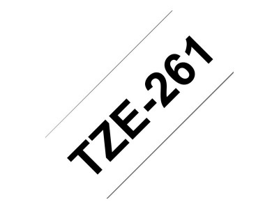 Brother TZE-261 ruban laminé P-Touch Noir sur Blanc 35,6mm 7,99M