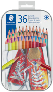 STAEDTLER Crayon de couleur hexagonal, étui en métal de 72