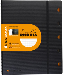 RHODIA Cahier EXABOOK rechargeable, A4+, quadrillé 5x5, noir