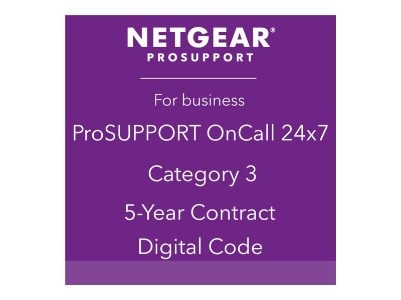 Netgear : contrat de maintenance support ONCALL 24X7 catégorie 3. 5 ans