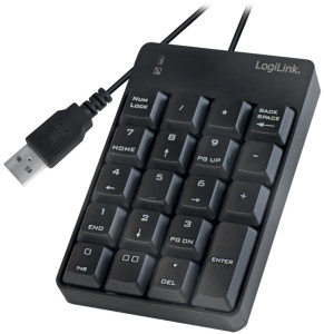 LogiLink clavier USB, filaire, 19-clé, noir