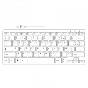 R-Go Tools R-Go Clavier Compact, AZERTY (FR), blanc, filaire