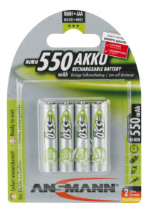 ANSMANN Batterie maxE NiMH, Micro AAA, blister de 4, 550 mAh