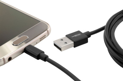 ANSMANN données et câble de charge USB A - Micro USB B, 2000 mm