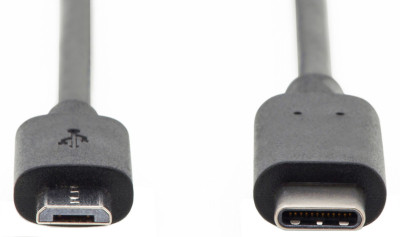 ASSMANN Câble de raccordement USB 2.0, USB-C - micro USB-B