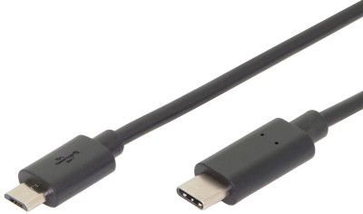ASSMANN Câble de raccordement USB 2.0, USB-C - micro USB-B