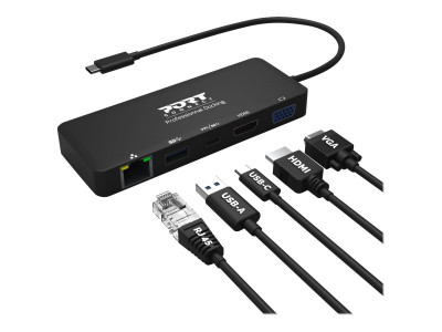 Port Technology : TRAVEL DOCKING STATION TYPE C USB TYPE C PORT SUPP HDMI OR VGA