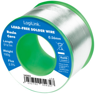 LogiLink Lötdraht, Durchmesser: 1 mm, 0,7% Kupfer, 100 g