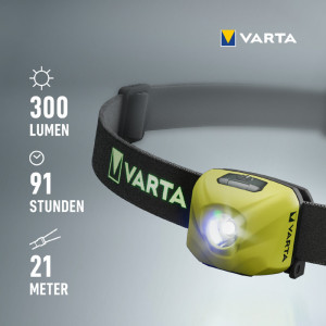VARTA Lampe frontale Outdoor Sports Ultralight H30R, jaune