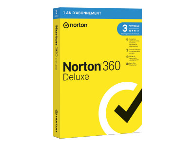 Symantec : NORTON 360 DELUXE 25GB fr 1Y 3D 1Y GENERIC RET1 MM