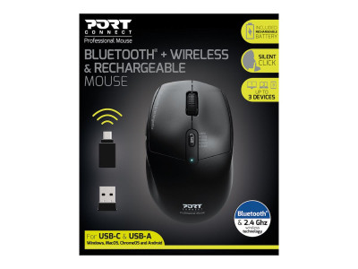 Port Technology : MOUSE OFFICE PRO RECHARGEABLE BLUETOOTH COMBO