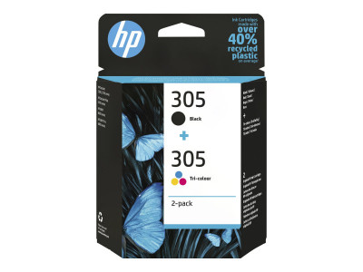 HP : HP 305 2-pack TRI-COLOR/BLACK cartouche encre