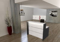 kerkmann Comptoir linéaire BARI Compact, blanc kerkmann Comptoir linéaire BARI Compact, blanc