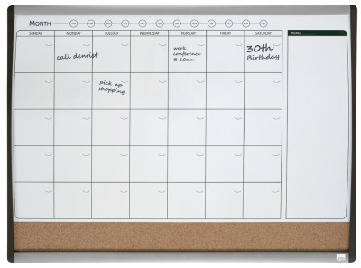 nobo Tableau combiné à grille de calendrier, (l)585x(H)430mm