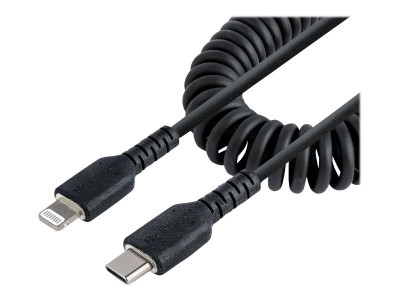 Startech : USB C TO LIGHTNING cable - 1M (3.3FT) COILED cable BLACK