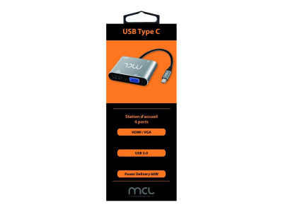 MCL Samar : DOCKING STATION TYPE C TO HDMI VGA USB3 POWERDELIVERY