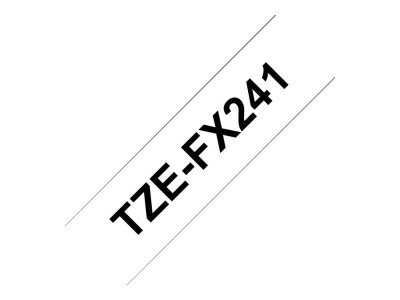 Brother : TZE-FX241 tape WHITE PRINT BLACK 18MM
