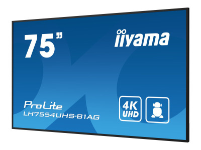 Iiyama : LH7554UHS-B1AG 74.5IN IPS 4K 500CD 3HDMI VGA DP 2USB 24:7