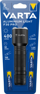VARTA Lampe de poche aluminium Light F30 Pro, noir