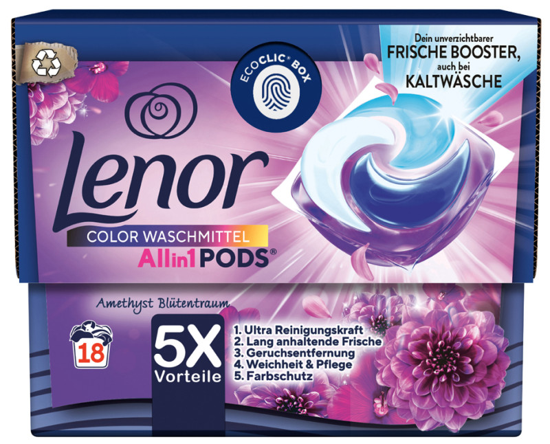 Lenor Lessive en capsules All in 1 Rêve de fleurs améthyste