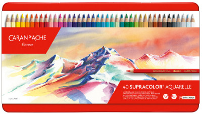 CARAN D'ACHE Crayons de couleur SUPRACOLOR, étui métal de 12