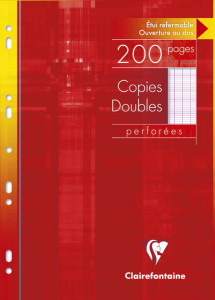 Clairefontaine Copies doubles, A4, séyès, 200 pages