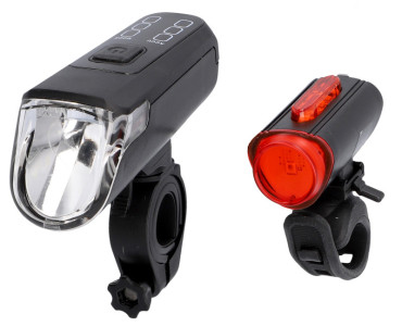 FISCHER Kit d'éclairage LED USB pour vélo TWIN, rechargeable