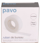 pavo Ruban adhésif invisible Office, 19 mm x 33 m pavo Ruban adhésif invisible Office, 19 mm x 33 m