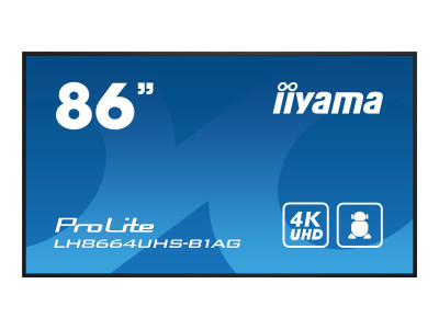 Iiyama : LH8664UHS-B1AG 85.6IN 3840X2160 1400:1 16:9 8MS HDMI/VGA/DVI/DIS