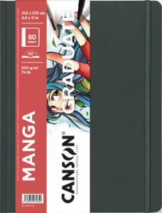 CANSON Carnet à croquis GRADUATE Manga, 140 x 216 mm, noir