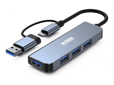 Urban Factory : MINI: USB-A/C HUB avec 4 USB-A 3.0 PORTS