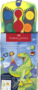 FABER-CASTELL Deckfarbkasten CONNECTOR Dino, 12 Farben